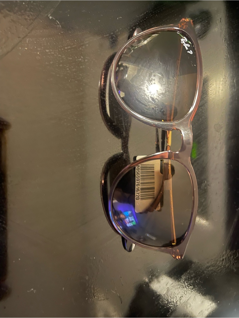 Ray-Ban Translucent Lavender/Purple Frame Sunglasses with Gradient Lenses